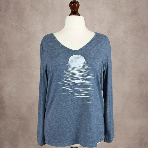 Blue moon graphic long sleeve - blue,