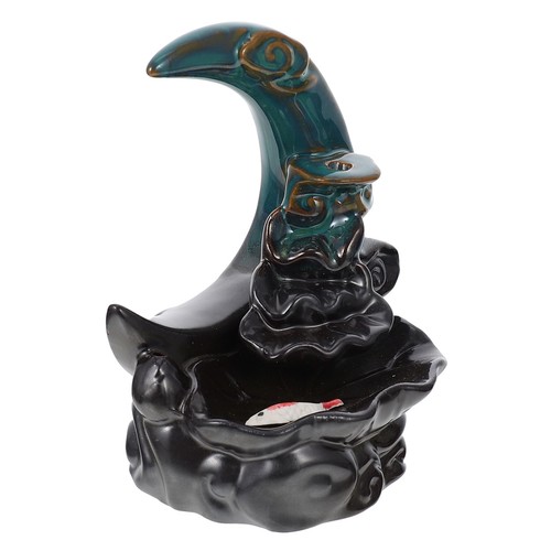 Blue ceramic moon - ceramic, shaped