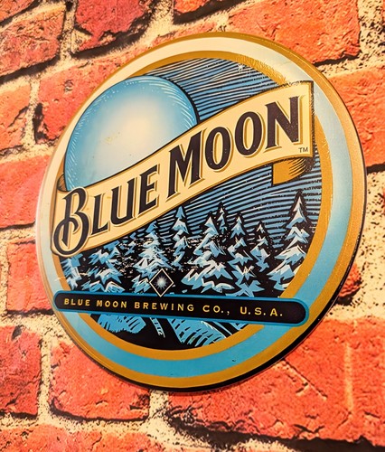 Blue moon beer metal - blue,