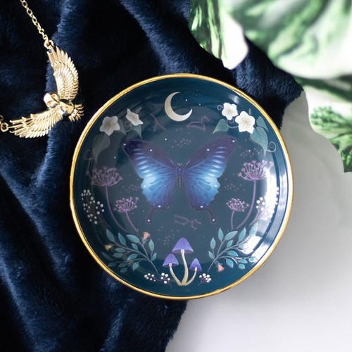 Midnight moth trinket dish - trinket,